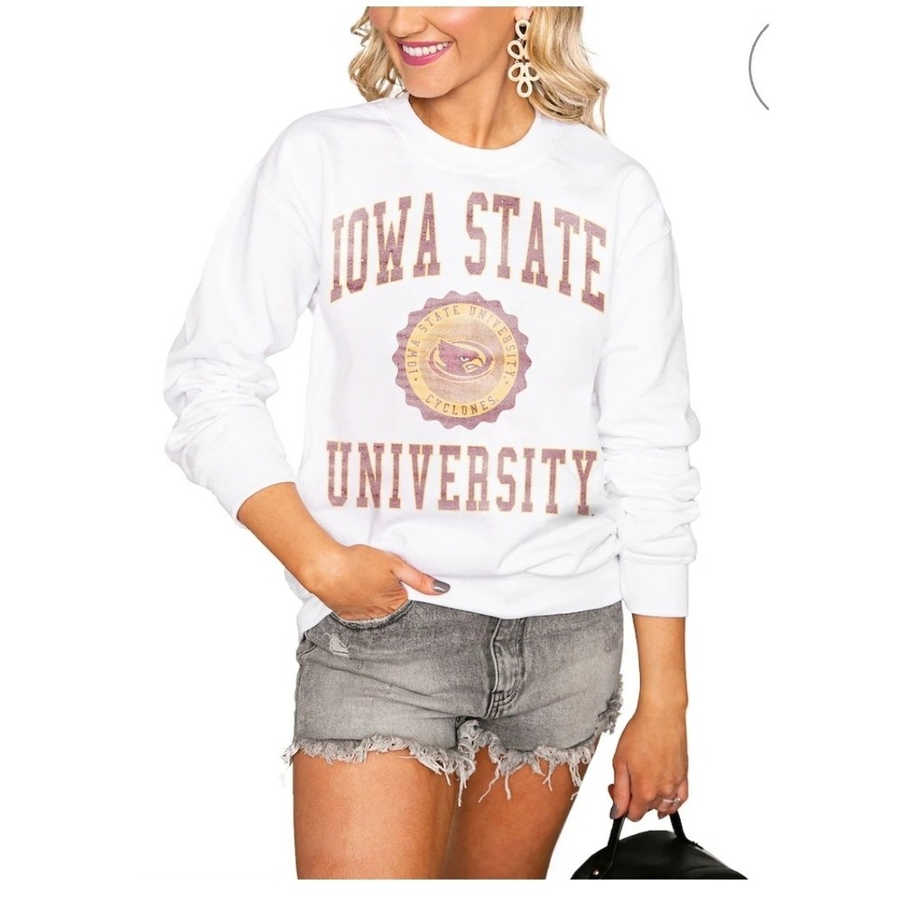 gameday couture Social House sweatshirt Iowa State Cyclones White Women's Sz L